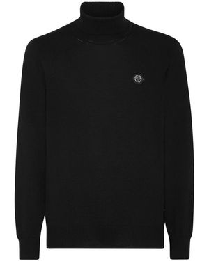 Philipp Plein Turtleneck Ls - Schwarz
