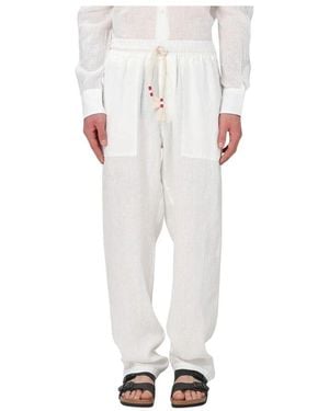 Mc2 Saint Barth Lässige Leinenhose - Weiß