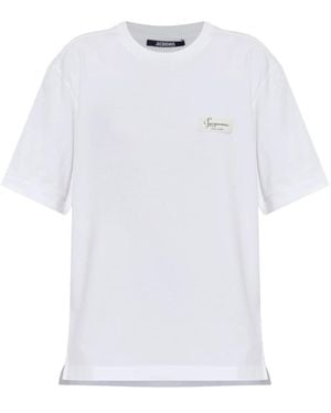 Jacquemus Tops ,Wit ,Katoen Katoenen T-Shirt Montaigne