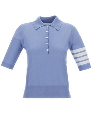 Thom Browne Truien & Vesten ,Blauw ,Wol Ronde Hals Truien