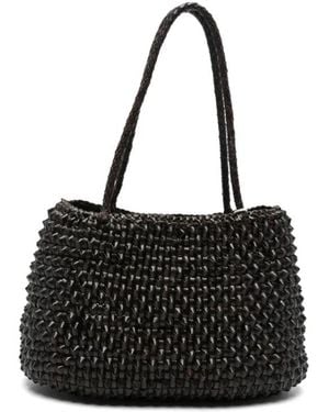 Dragon Diffusion Tassen ,Bruin ,Leer Geweven Leren Tote Bag - Zwart