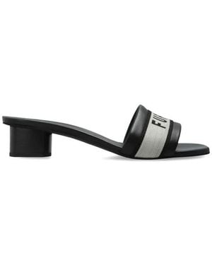 Furla Cilindro Heeled Mules - Schwarz