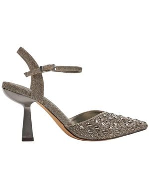 Menbur Schoenen ,Bruin ,Slingback Met Enkelbandje - Metallic