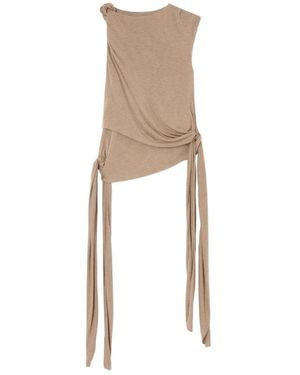 Ganni Top Met Veters - Naturel