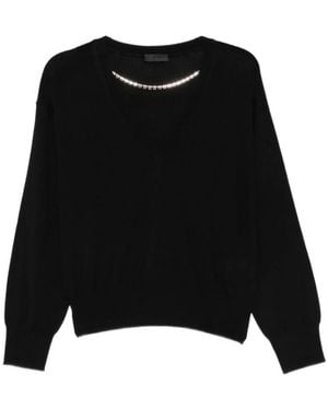 Liu Jo V-Ausschnitt Strickware - Schwarz