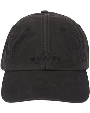 Stone Island Logo Baseball Cap - Schwarz