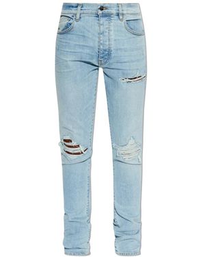 Amiri Jeans ,Blauw ,Katoen Crochet Leather Mx 1 Jeans