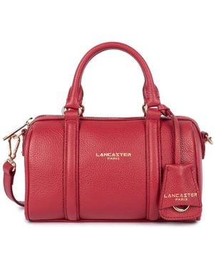 Lancaster Rote Leder Kompakt Reisetasche