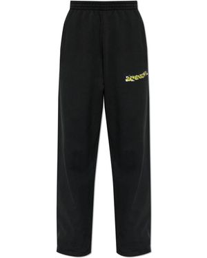 Balenciaga Broeken ,Zwart ,Katoen Wide-Leg Joggingbroek