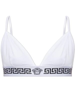Versace Ondergoed ,Wit ,Katoen Katoenen Jersey Bralette