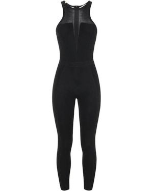 Elisabetta Franchi Jumpsuits & Playsuits ,Zwart ,Gebreide Mouwloze Jumpsuit