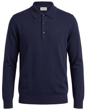 GANT Polo Aus Extrafeiner Merinowolle - Blau