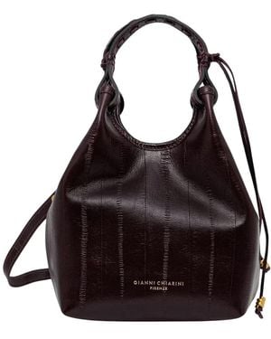 Gianni Chiarini Tassen ,Bruin ,Leer Dua Kleine Schoudertas - Zwart