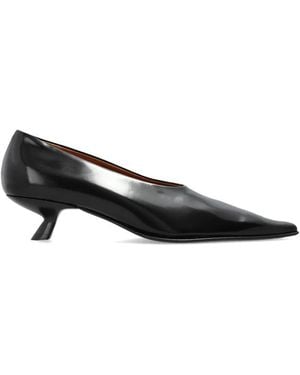 Marni Schoenen ,Zwart ,Leer Leren Schoenen Met Hak