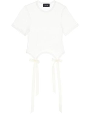 Simone Rocha Tops ,Wit ,Katoen Bow Tail Easy T-Shirt