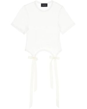 Simone Rocha Tops ,Wit ,Katoen Bow Tail Easy T-Shirt