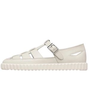 Voile Blanche Flat Sandals - White