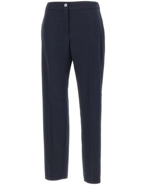 Elena Miro Broeken ,Blauw ,Katoen Slim-Fit Broeken