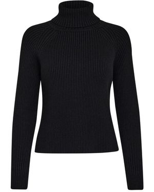 Minus Zwarte Gebreide Coltrui Sweater Mi4196