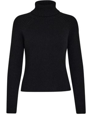 Minus Zwarte Gebreide Coltrui Sweater Mi4196