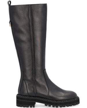 Liu Jo 213 Leather Chunky Sole Boots - Black