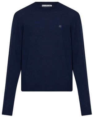 Acne Studios Truien & Vesten ,Blauw ,Wol Crewneck Sweater