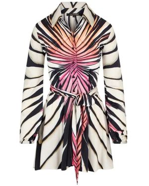 Roberto Cavalli Ray Of Paradise Print Mini Jurk - Wit