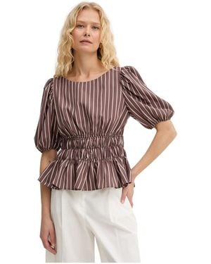 Pinko Gestreept Viscose Blouse - Bruin