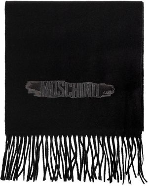 Moschino Wollschal Mit Fransen - Schwarz