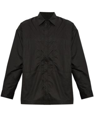 Comme des Garçons Overhemden ,Zwart ,Katoen Shirt Met Zakken