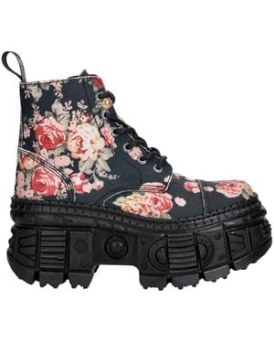 New Rock Schoenen ,Veelkleurig ,Wall Enkellaars - Blauw