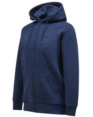 Peak Performance Hoodies & Sweatvesten ,Blauw ,Katoen Hoodie Met Ritssluiting