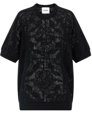 Nude Round-Neck Knitwear - Black