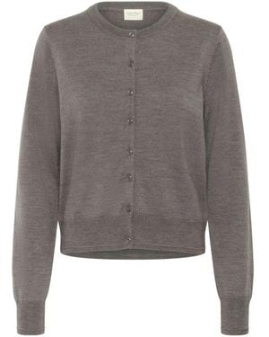 Part Two Falcon Melange Strickpullover - Grau