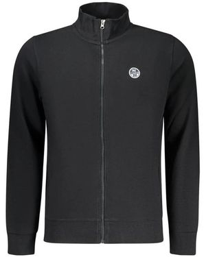 North Sails Baumwoll-Sweatshirt Mit Rundhalsausschnitt Und Rippbündchen - Schwarz