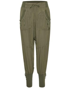 Cream Wide Trousers - Verde