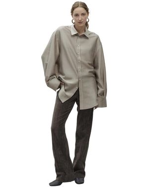 Alysi Oversize Hemd Aus Seide-Lyocell-Mischung - Grau