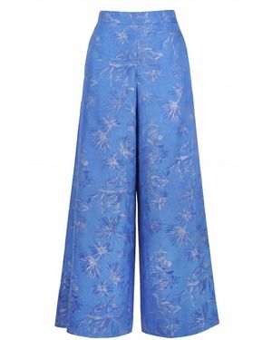 Maliparmi Pantalone Breeze D'Été A Gamba Ampia - Blauw