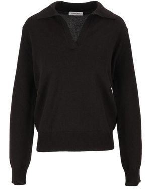 Kangra Truien & Vesten ,Bruin ,V-Hals Gebreid - Zwart