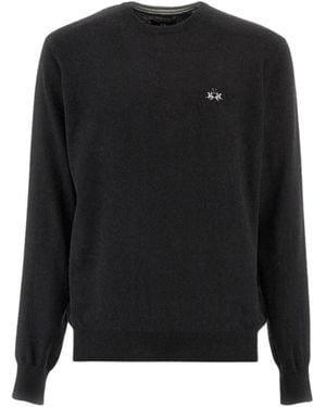 La Martina Round-Neck Knitwear - Black