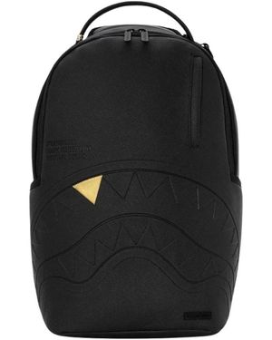 Sprayground Rucksack Mit Goldzahn-Prägung - Schwarz