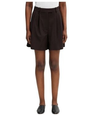 Lacoste Oversized Wollenmix Geplooide Bermuda Shorts - Zwart