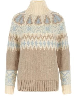 Herno Pullover Mit Hohem Kragen - Natur
