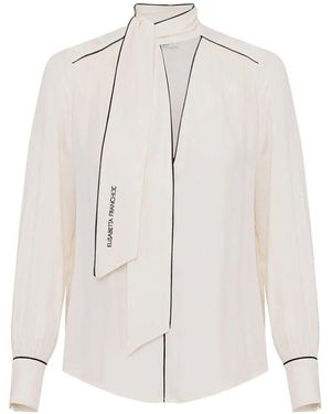 Elisabetta Franchi Georgette Bluse - Weiß