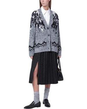 Roberto Collina Maglia Cardigan Lungo - Blauw