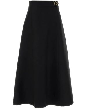 Valentino Solid Crepe Couture Rok - Zwart