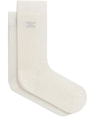 Elisabetta Franchi Ribbed Cotton Socks With Logo