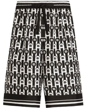 Dolce & Gabbana Silk Twill Bermuda Shorts - Multicolor
