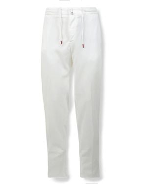 Kiton Slim-Fit Trousers - White