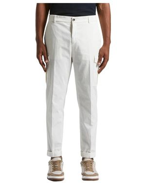 Peserico Stretch Chino-Hose Aus Baumwollgabardine - Weiß